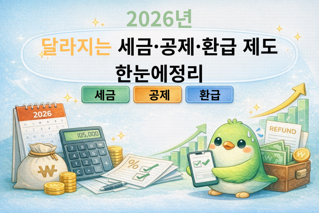 2026 달라지는 세금 공제 환급 제도 한눈에 정리