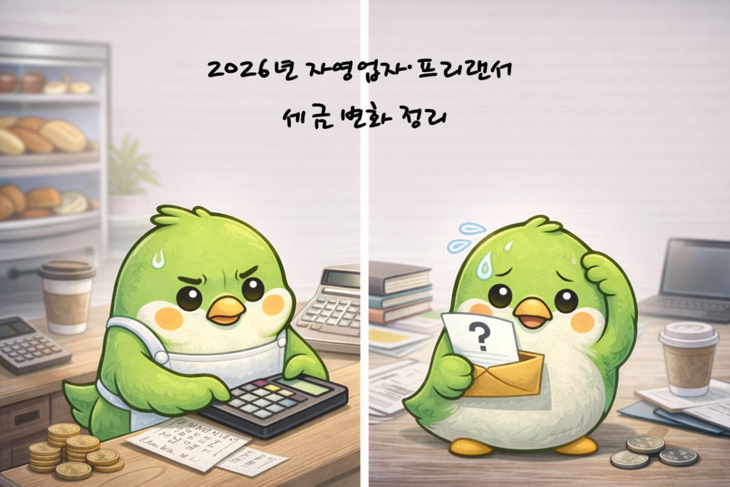 2026년 자영업자·프리랜서 세금 변화 정리